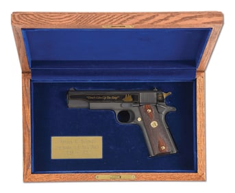 (M) COLT COMMEMORATIVE "DON'T GIVE UP THE SHIP" 1911A1 .45 ACP SEMI-AUTOMATIC PISTOL WITH CASE.