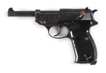 (C) FRENCH OCCUPATION SVW 45 CODE P.38 SEMI-AUTOMATIC PISTOL WITH HOLSTER AND AMMO.