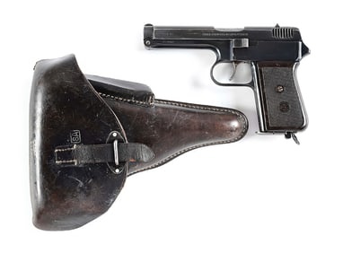 (C) FINE FIRST YEAR PRE-WAR CZ 38 .380 ACP SEMI-AUTOMATIC PISTOL WITH HOLSTER.