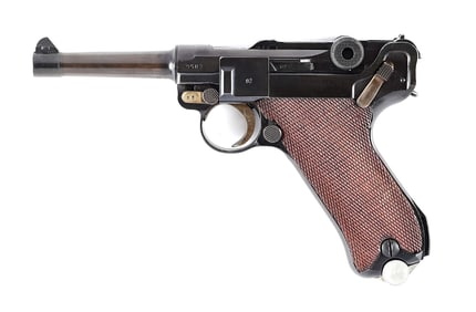 (C) 1938 MAUSER S/42 CODE P.08 LUGER SEMI-AUTOMATIC PISTOL.