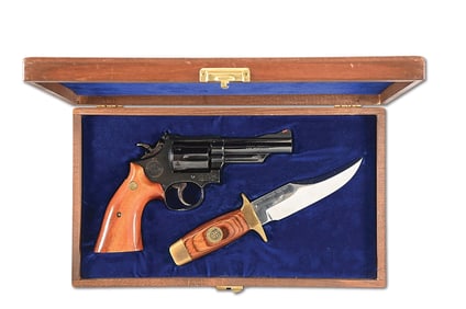 (M) TEXAS RANGER COMMEMORATIVE SMITH & WESSON 19-3 .357 MAGNUM DOUBLE ACTION REVOLVER WITH CASE AND