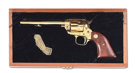 (M) COLT SINGLE ACTION FRONTIER SCOUT, CALIFORNIA BICENTENNIAL 1769-1969 IN .22 LONG RIFLE