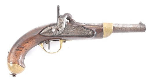 (A) S. CAROLINA MARKED FRENCH MLE 1822/42 PERCUSSION PISTOL, ST. ETIENNE.