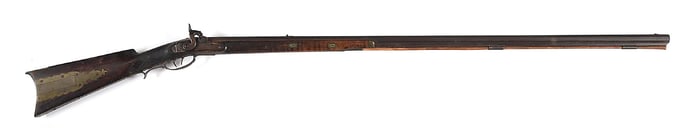 (A) PHILADELPHIA HALF STOCK KENTUCKY RIFLE SIGNED JJ HENRY.