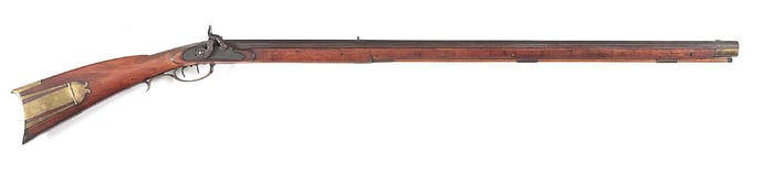 (A) FOLK ART BERKS COUNTY PERCUSSION KENTUCKY RIFLE SIGNED HJ.