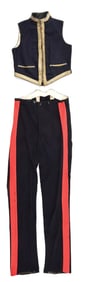 VICTORIAN OFFICERS MOUNTED TROUSERS AND 3 WAISTCOATS.