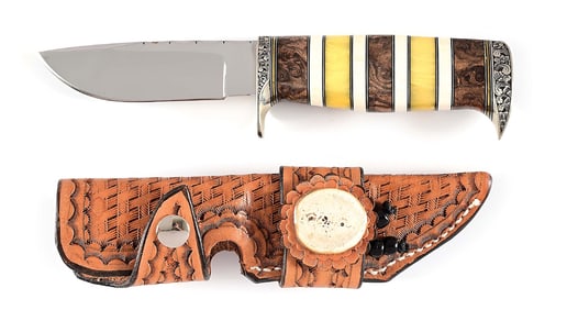 D'ALTON HOLDER CUSTOM KNIFE ENGRAVED BY BRUCE SHAW.