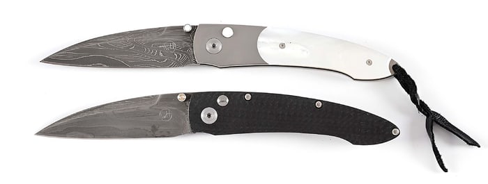 LOT OF 2: WILLIAM HENRY T12 BT AND B7 CFD FOLDING KNIVES.