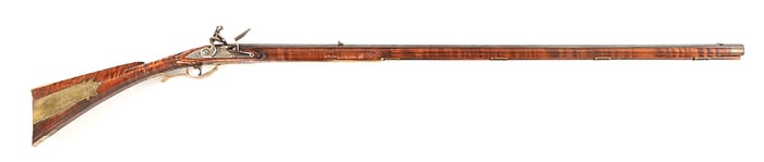 (A) CONTEMPORARY FLINTLOCK KENTUCKY RIFLE BY SMITH & CRAVENER.