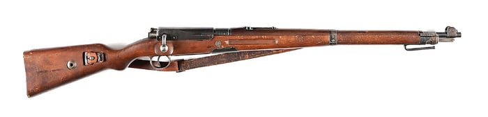 (C) WWI ERFURT KAR 98 MAUSER BOLT ACTION RIFLE WITH MUD COVER.