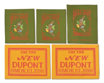 LOT OF 5: DUPONT AND DEAD SHOT COUNTER FELTS.