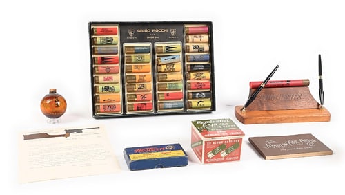 LOT OF FIREARMS ADVERTISING AND COLLECTIBLES.