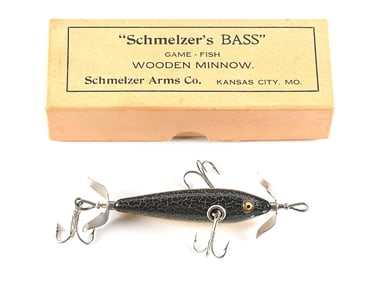 HEDDON “SCHMELZER’S BASS” DOWAGIAC UNDERWATER MINNOW IN BOX