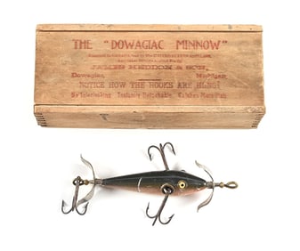 HEDDON 101 DOWAGIAC UNDERWATER MINNOW IN RAINBOW IN WOOD BOX