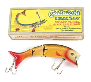BERT GOBLE DOUBLE JOINTED CELLULOID WOOD BAIT IN BOX