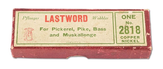EARLY MAROON BOX FOR PLUEGER LASTWORD