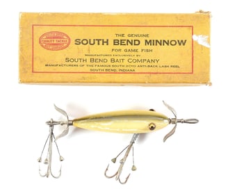SOUTH BEND 902 WEEDLESS UNDERWATER MINNOW IN WHITE WITH CORRECT INTRO BOX