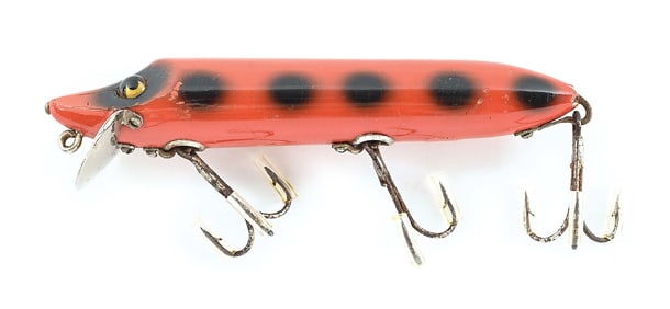 HEDDON 7509V VAMP IN ORANGE WITH BLACK SPOTS