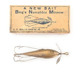 BING’S GOLD NEMAHBIN MINNOW IN PICTURE BOX