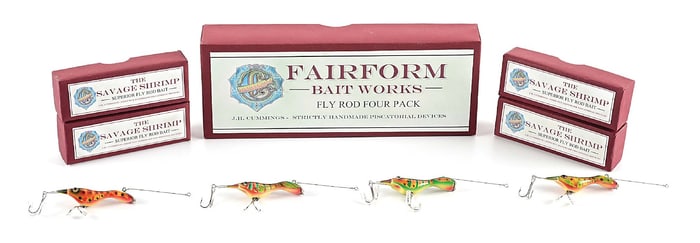 JAN CUMMINGS FAIRFORM BAIT WORKS FLY ROD SAVAGE SHRIMP FOUR PACK