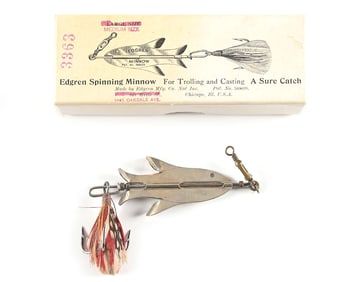 EDGREN MEDIUM SIZE TROLLING MINNOW IN CORRECT PICTURE BOX WITH INSERT