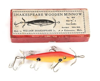 SHAKESPEARE NO 1611 WOODEN MINNOW IN CORRECT PICTURE BOX