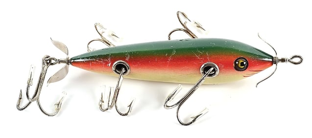 SHAKESPEARE NO 64 FIVE HOOK MUSKY MINNOW IN GREEN & WHITE