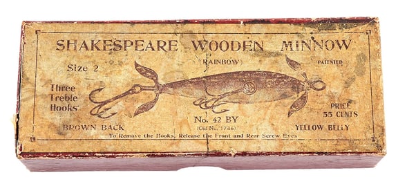 SHAKESPEARE PICTURE BOX ONLY FOR RAINBOW WOODEN MINNOW