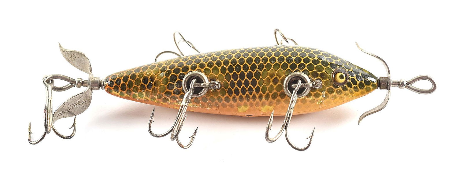 HEDDON 159J FAT BODY DOWAGIAC MINNOW IN RARE FROG SCALE (1 of 6)