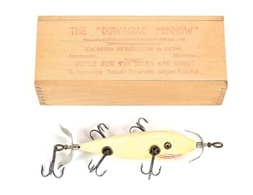 HEDDON 150 HIGH FOREHEAD DOWAGIAC UNDERWATER MINNOW IN WOOD BOX
