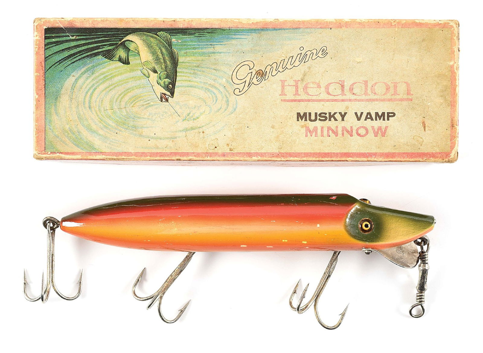HEDDON 8" 7606 MUSKY VAMP IN RAINBOW IN BOX (1 of 9)