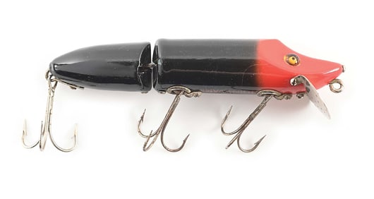 HEDDON 7309GRH JOINTED VAMP IN BLACK WITH RED HEAD