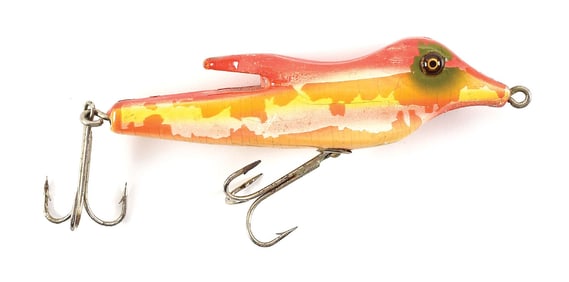 HERBERT KINNEY BIRD LURE IN RAINBOW PAINTED BY HEDDON