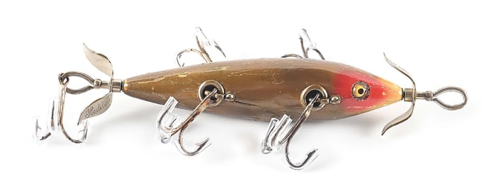 HEDDON 150 DOWAGIAC UNDERWATER MINNOW IN GOLD RED EYE