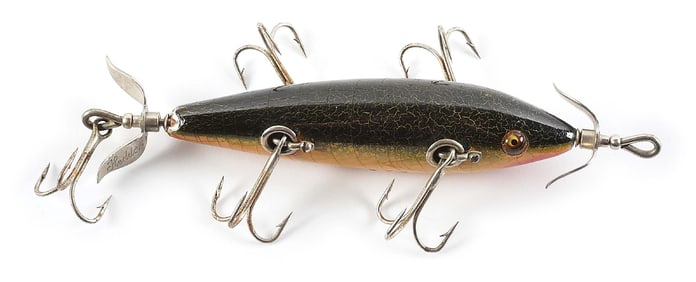 HEDDON 150 DOWAGIAC UNDERWATER MINNOW IN DARK GREEN CRACKLEBACK
