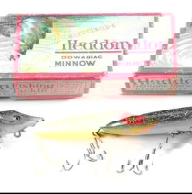 HEDDON 7400 BABY VAMP IN GREEN CRACKLEBACK WITH BOX