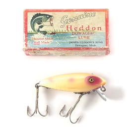HEDDON 119PL RIVER RUNT IN PEARL WITH RED SPOTS IN BOX