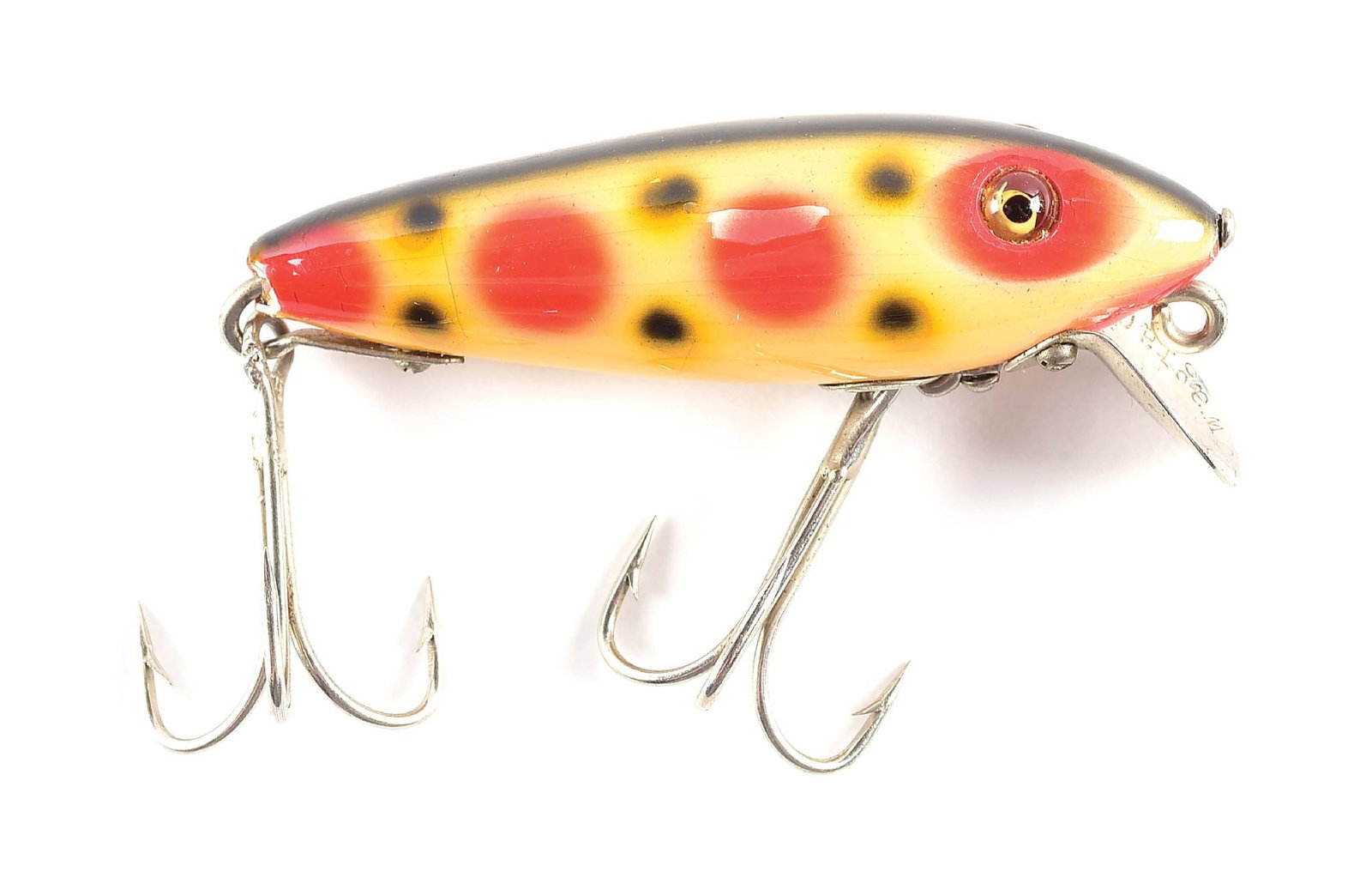 Leurre Vintage Heddon River Runt Spook 9112XS - 1937-46 - Blanc/rouge Minnow