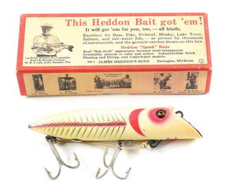 HEDDON 8550PLXR KING BASSER IN PEARL SHORE MINNOW IN CORRECT BOX