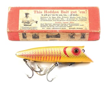 HEDDON 8569XYS KING BASSER IN YELLOW SHORE MINNOW IN CORRECT BOX
