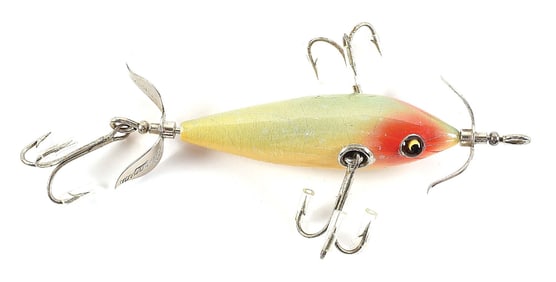 HEDDON 102 DOWAGIAC UNDERWATER MINNOW IN SLATE, RED EYES