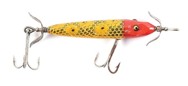 HEDDON 129JRH TORPEDO IN RED HEAD FROG SCALE