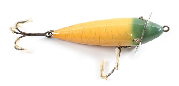 HEDDON 210BH SURFACE DOWAGIAC IN WHITE WITH BLUE HEAD
