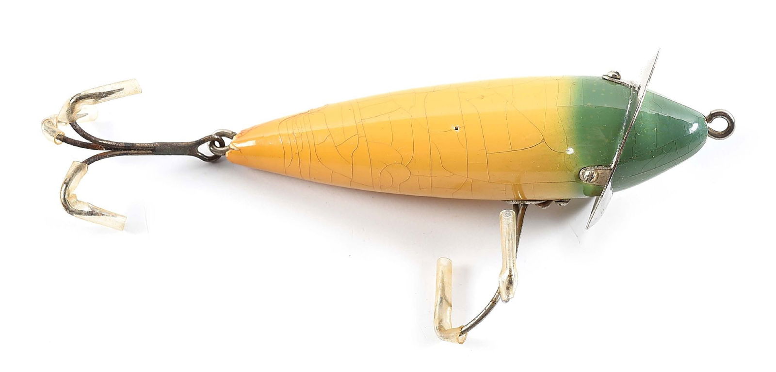 HEDDON 210BH SURFACE DOWAGIAC IN WHITE WITH BLUE HEAD (1 of 5)