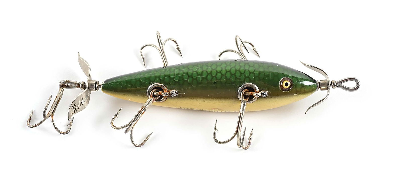 HEDDON 159D DOWAGIAC UNDERWATER MINNOW IN GREEN SCALE (1 of 7)