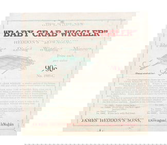 HEDDON BABY CRAB WIGGLER PAPERWORK
