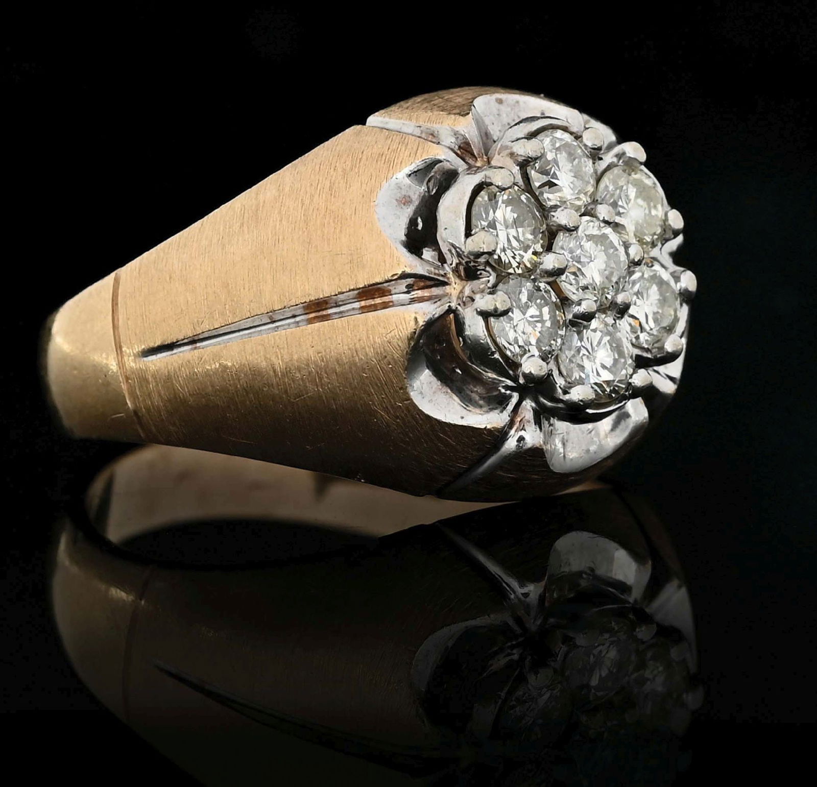 10K GOLD MEN'S DIAMOND CLUSTER RING W/ APPRAISAL (1 of 6)