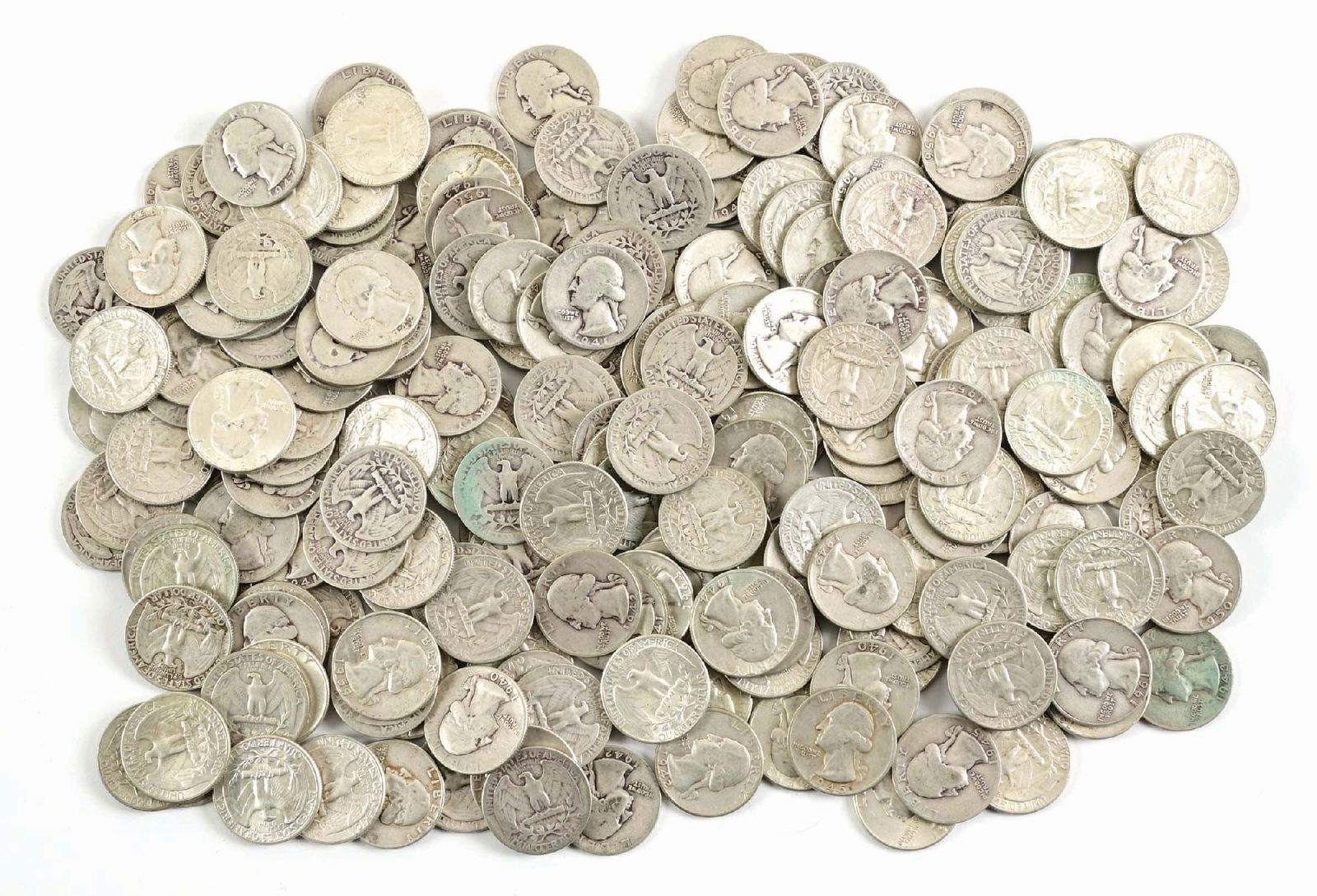 LOT OF 212 WASHINGTON QUARTERS 1930-1960 CIRCULATED F - BU (1 of 1)