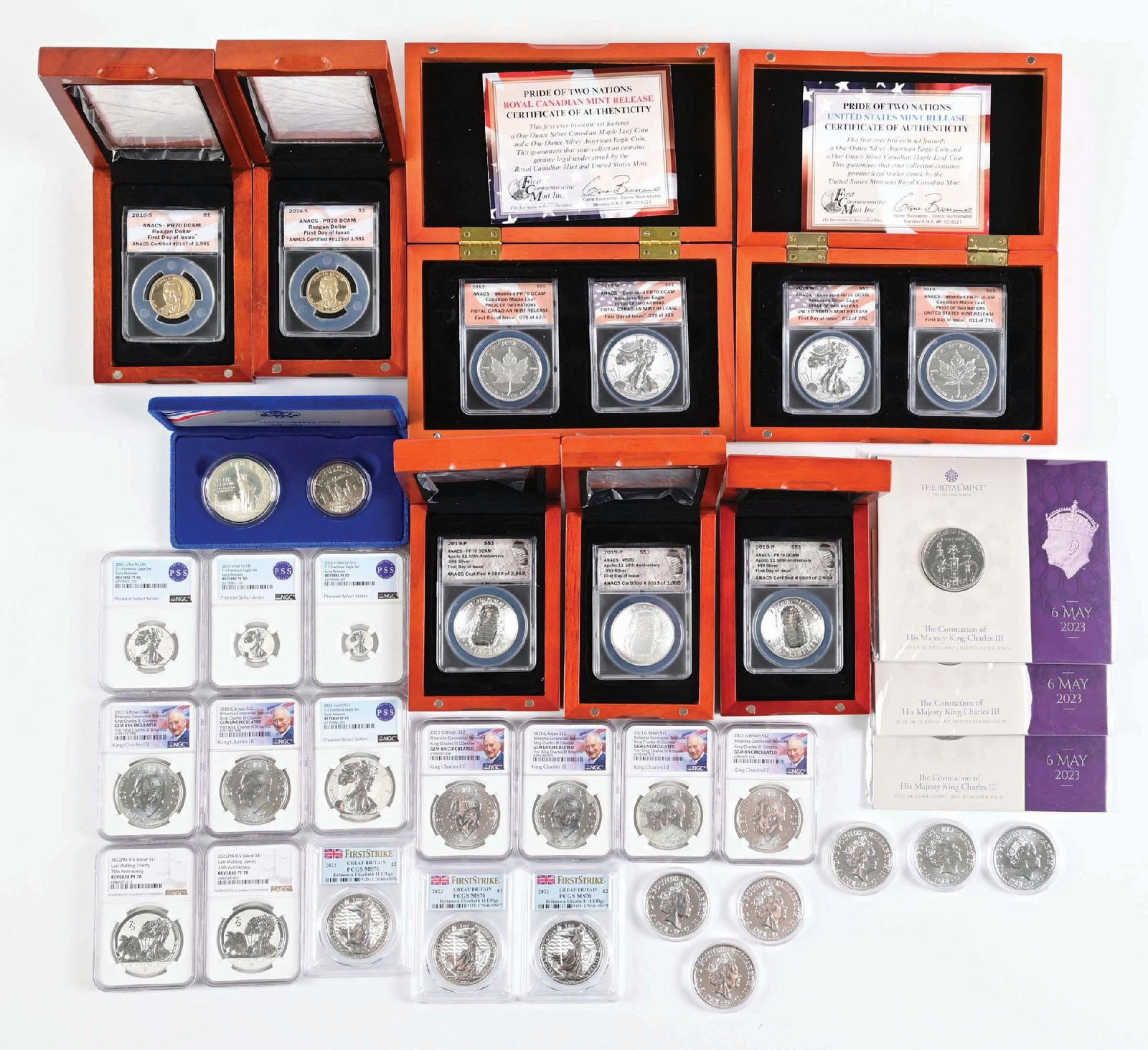 LARGE LOT OF AMERICAN & ENGLISH COINS, MOST SILVER (1 of 1)