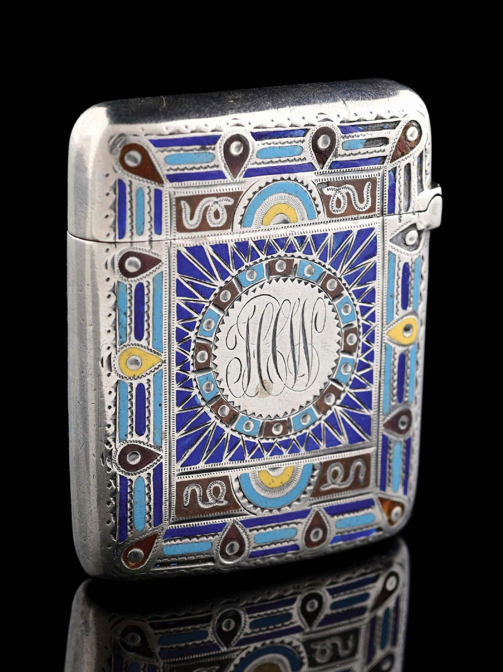 EGYPTIAN PATTERN STERLING SILVER MATCH SAFE (1 of 7)